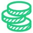 Green stacked coins icon representing non-real estate loans for business owners